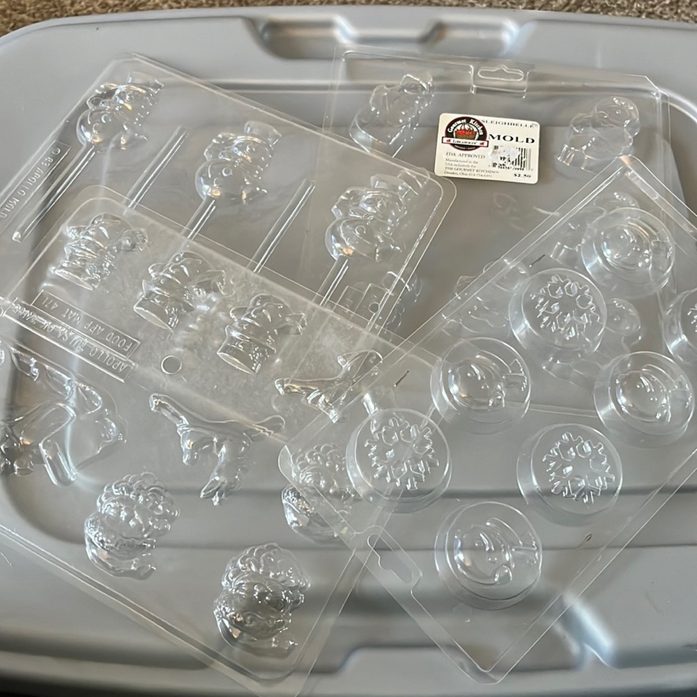 Set of 4 Vintage Christmas Candy Molds
